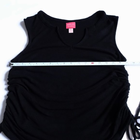 Paisley Sky Black Ribbed Maternity Tank Top - Picture 3 of 4